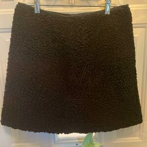 Curly Persian Lamb Black Skirt